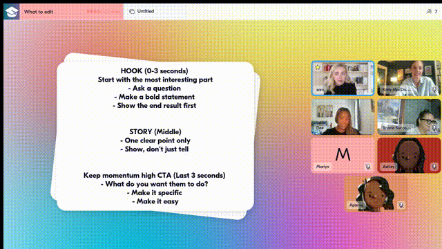 Sam leading a content workshop